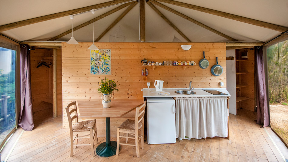 Fully equipped tent, immerse in nature, a stone's throw from the sea. Camping Orti di Mare, Elba Island, Italy