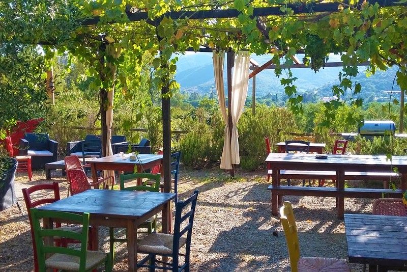 Restaurant and Market. Camping Orti di Mare, Lacona - Elba Island, Italy